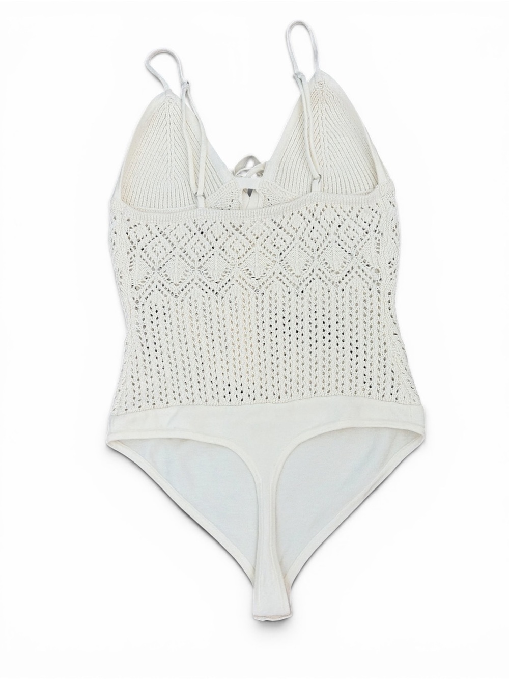 Abercrombie & Fitch Cream Crochet Knit coastal grandmother boho bodysuit . Small - Picture 5 of 8